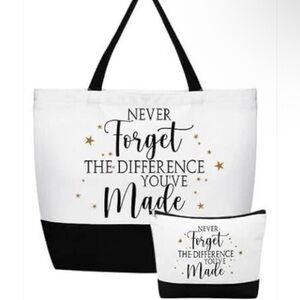 Inspirational White and Black Tote Bag Set